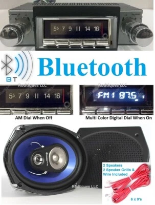 1966-67 Chevelle El Camino Malibu Bluetooth Radio 6x9  Speakers  Included 740 - Image 1 of 3