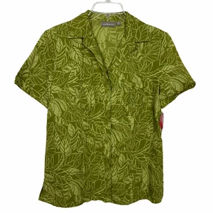 Croft and Barrow Women Shirt Short Sleeve Button Front Linen Cotton Blend S NEW - Picture 1 of 8