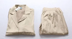 Old Navy Womens L/S Tie Waist Satin Pajama Pants Set AC2 Mocha Taffy Medium NWT - Picture 1 of 8