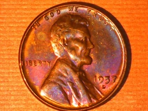 1957 D Lincoln Cent with Die Chip on date. - Picture 1 of 8