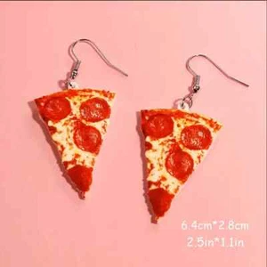 Mini Peperoni Pizza cheese hook earrings Fun and Funky - Aus Located - Picture 1 of 4