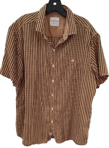 Tommy Bahama Jeans Island Crafted Short Sleeve Shirt Men's Large Orange Comfort - Picture 1 of 7