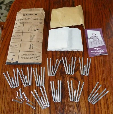 Vintage KIRSCH Easy Pleat Tape 4 Prong Pleater Hooks & End Hooks Curtain Drapery - Image 1 of 4