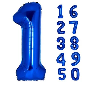 40 Inch Giant Navy Blue Number 1 Balloon Helium Mylar Foil Number Balloons fo... - Picture 1 of 6