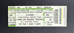 2005 Slipknot Subliminal Verses Tour Meadows Connecticut biglietto concerto stub - Foto 1 di 2