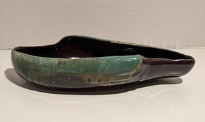 Vintage Mid Century Modern Aqua Drip Glaze Pottery Planter / Bowl - Picture 1 of 5