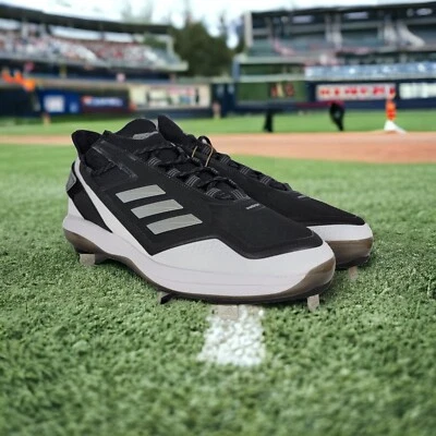 Chuteiras de beisebol masculinas ADIDAS Icon 7 Boost metal 11,5 preto branco NOVO - Imagem 1 de 4