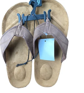 Flip Flop SG NY Brown Slip on Flat Cork Footbed Flip Flop Sandal Men's Size 9 - Picture 1 of 2