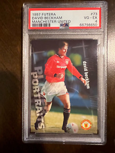 DAVID BECKHAM  Rookie  1997 Futera Manchester United #73  PSA 4