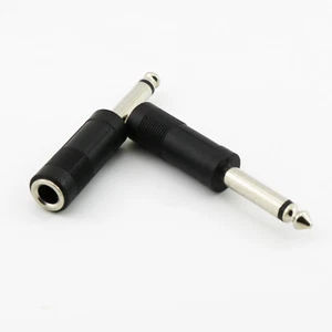 1pc 6.35mm 1/4" Mono Male to 6.35mm Female Audio Connector Adapter Nickel plated - Picture 1 of 5