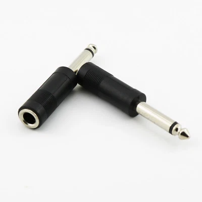 1pc 6.35mm 1/4" Mono Male to 6.35mm Female Audio Connector Adapter Nickel plated - Image 1 of 4
