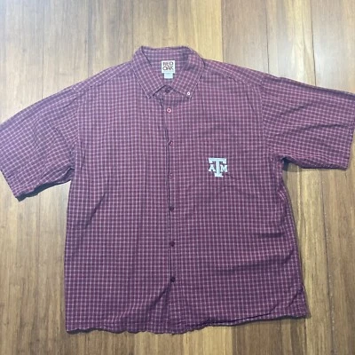 Red Oak Mens Sz XL Embroidered Texas A&M Short Sleeve Button Up Shirt - Image 1 of 4