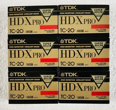 6 TDK HD-X Pro TC-20 VHS-C 44m Camcorder Tape Made In Japan - Imagem 1 de 4