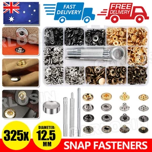 325x Metal Snap Fasteners Kit Press Studs Buttons Tool Women Men Craft Leather A - Picture 1 of 9