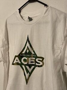 WNBA Las Vegas Aces Camo Logo Short Sleeve T-Shirt Adult Size XL
