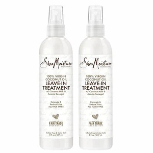 Coconut Oil Leave In Conditioner 8 Fl Oz Pack of 2 Antifreeze Detangler Spray - Picture 1 of 9