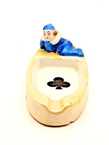 Vintage Ersatz Aschenbecher Art Deco Clown Spielkarte Made in Japan 4",25 lang - Bild 1 von 8