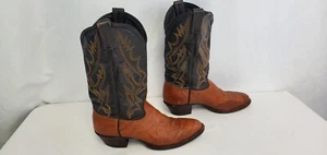 Embra Tony Lama 1160 marrón oscuro Botas de Cuero Pull On Cowboy Western Para Hombre Talla 8 B - Imagen 1 de 11
