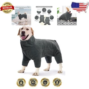 Stylish Grey Dog Winter Outfit - Cozy Fleece Jumpsuit for Comfortable Adventures - Picture 1 of 10
