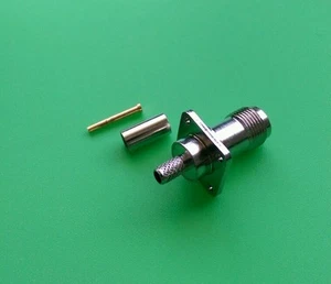 (QTY 1) TNC Chassis Mount Crimp Bulkhead Connector - USA Seller - Picture 1 of 2