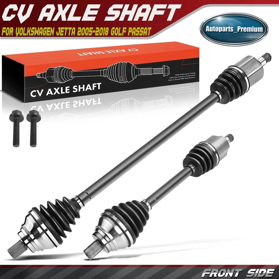 2x Conjunto de Eixo CV Frontal para Volkswagen Jetta 2005-2018 Golf Passat CC Rabbit - Imagem 1 de 4