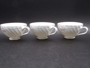 3 Rare Gold Standard Porcelain Footed Cups "Pink Rose" GST 1 Designer Swirl C25 - Picture 1 of 7