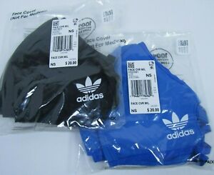 adidas Face Mask Cover 1 Blue Pack & 1 Black Pack M/L (3 Per Pack) Wash & Reuse