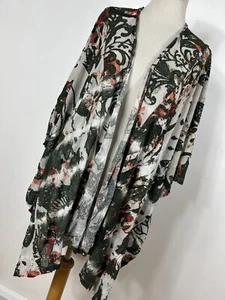 Soft Surroundings 2X 3X Cardigan Jacket Tan Gray Lightweight Open Front C1 - Picture 1 of 6