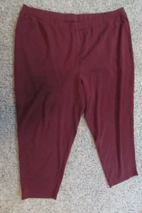WOMAN WITHIN size 32W poly/rayon/spandex maroon colored pants with 2 pockets - Picture 1 of 2