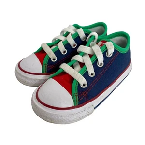 RARA Sneakers basse Converse Chuck Taylor All Star taglia 7 personalizzate blu verde rosso - Foto 1 di 12