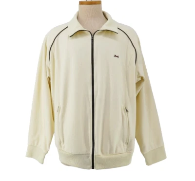 CHAQUETA DEPORTIVA VINTAGE AÑOS 80 90 LE TiGRE MARRÓN CREMA ZiP cuello ancho XL Foto 1 de 4