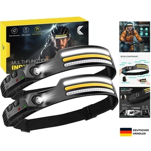 Stück-Stirnlampe-LED-Wiederaufladbar-Kopflampe-Stirnlampen-Lauflicht-Helmlamp... - Bild 1 von 8
