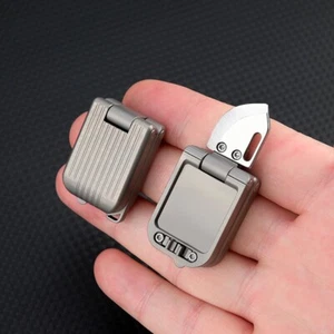 Mini Titanium Pocket Folding D2 Blade Knife Portable Outdoor Travel EDC Keychain - Picture 1 of 11
