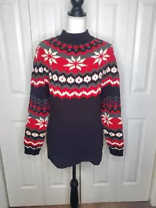 Nordic Fair Isle Sweater Medium Rafaella Skiing Cabin Cozy Holiday Y2K FLAW READ - Picture 1 of 7
