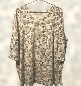NWT WOMAN WITHIN Womens Three-Quarter-Sleeve Scoop-Neck Tunic Plus Size 2X 26 28 - Picture 1 of 5