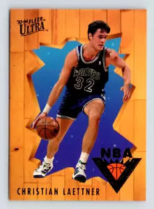 1993 Fleer Ultra Card, #3 Christian Laettner, Minnesota Timberwolves All-Rookie - Picture 1 of 3