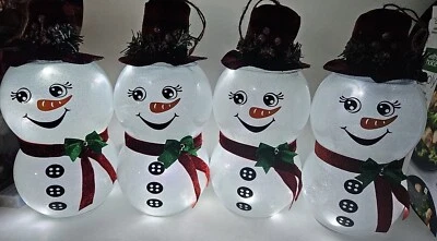优雅手工11英寸发光玻璃雪人1  — 第 1/2 张图片