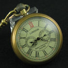 Luxury Antique Rare Brass Mechanical Fob Pocket Watch Pendant Vintage Gift Men's