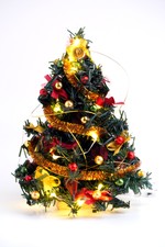 dolls house christmas tree with lights