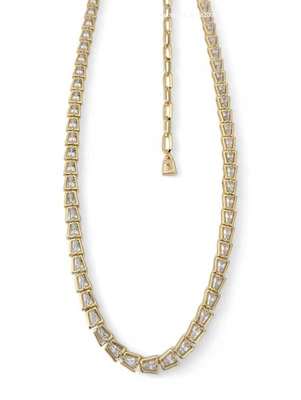 Nuevo Collar Tenis 100% KENDRA SCOTT Moda Elegante Dorado Brillante Bella Baguette Foto 1 de 4