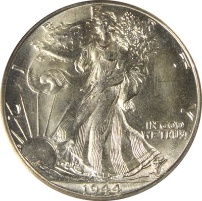 1944-D MS64 Walking Liberty Half Dollar, Hand Engraved, CAC, PCGS 11469688 - Image 1 of 4