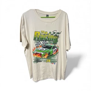 Manfinity Beige Racing Speed Way Grafikdruck Kurzarm Hemd Herren Größe XL - Bild 1 von 4