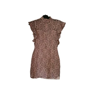 Women's Pretty Little Thing Pink and Black Lace Dress Size 8 - Picture 1 of 3