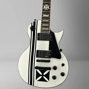 esp James Hetfield Iron Cross White Electric Guitar Black Hardware HH Pickups - Picture 1 of 9