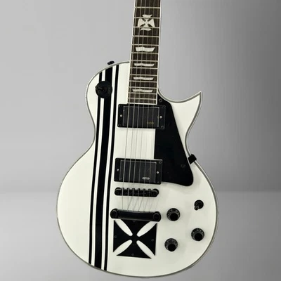 esp James Hetfield Iron Cross White Electric Guitar Black Hardware HH Pickups - Image 1 of 4