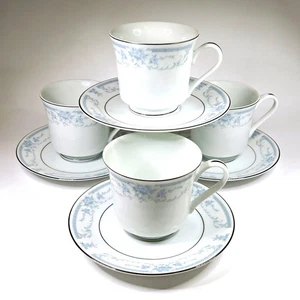 Sheffield Blue Whisper Cup & Saucer Sets (Set of 4) 1985 Porcelain Japan JRB - Picture 1 of 7