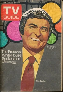TV GUIDE MAGAZINE 1975 AUG. 2-8 MIKE DOUGLAS (FAIR/GOOD CONDITION) DETROIT ED. - Picture 1 of 2