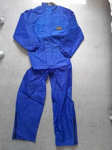 Waterproof Overalls Team Bruce Classic Motorbike Racing Riding Suit 36"chest NOS - Picture 1 of 13