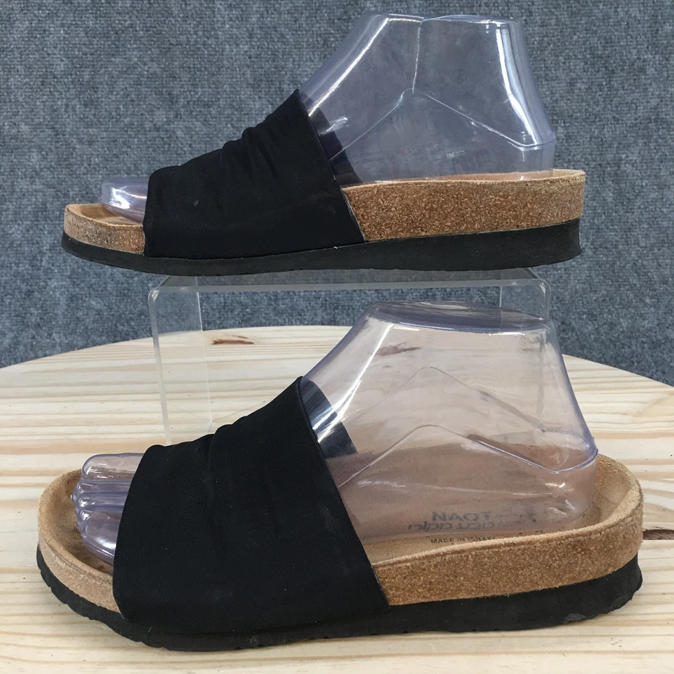 Sandalias Naot para mujer 38 Tampa Slide negras sin cordones punta abierta informales cómodas parte superior baja Foto 1 de 4