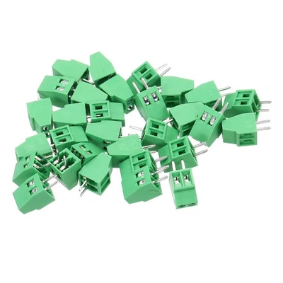 30PCS 2-Pin PCB Mount Screw Terminal Block Connectors 2.54mm/0.1inch Pitch - Image 1 of 4